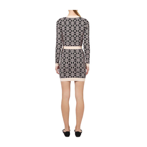 Elisabetta Franchi Abito corto Abito Donna con logo jacquard Nero burro - Francavilla Moda